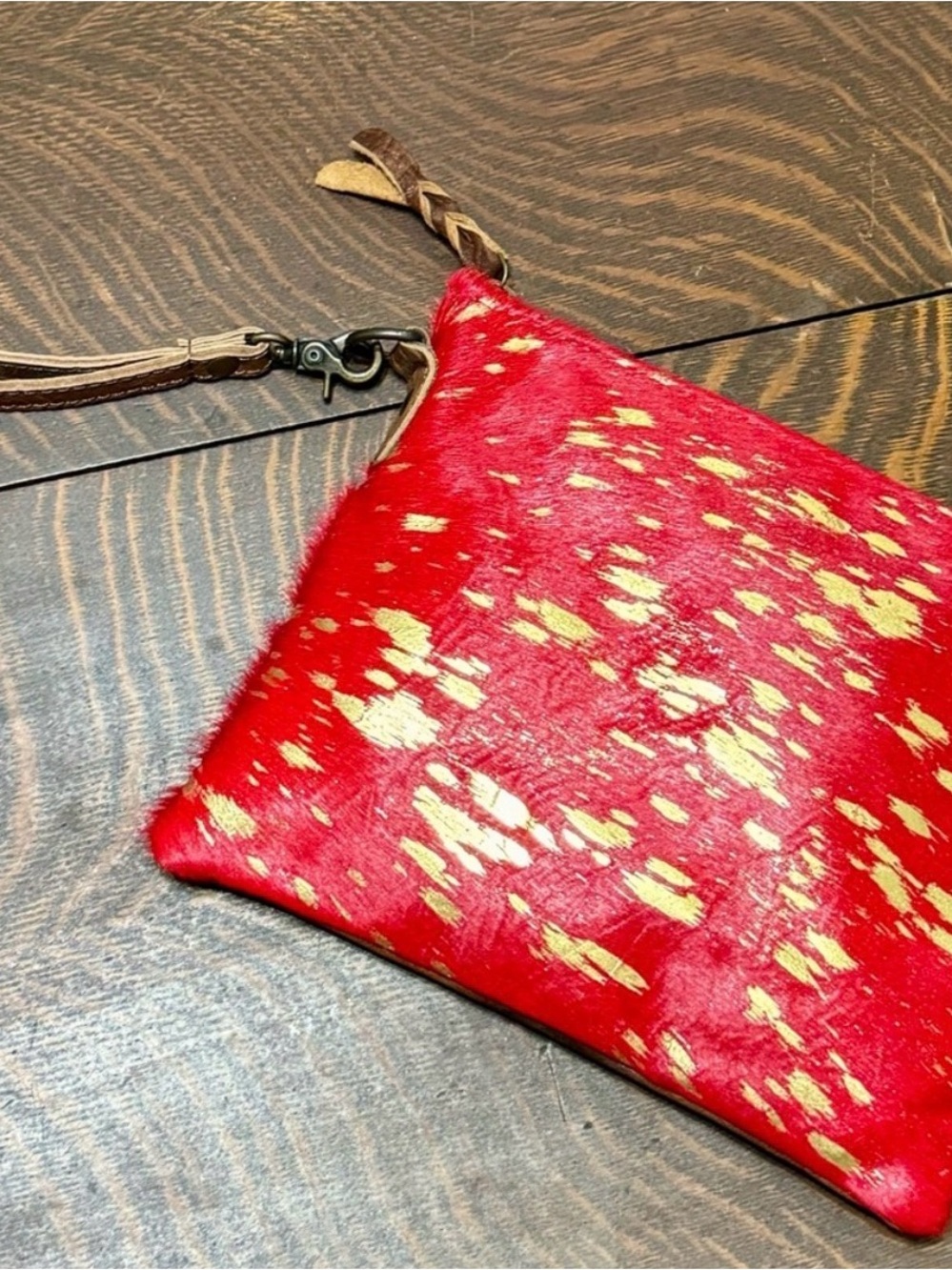 American Darling Leather & Hide Crossbody / Wristlet  excellent condition